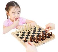 Scacchi, Tavoliere Multifunzione 3 In 1 Con Scacchiera, Gioco da Tavolo Portatile per Strategia, Allenamento e Intrattenimento Familiare per Principianti