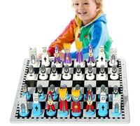 Scacchiera - 30 x 30 cm, set da viaggio per bambole, set di scacchi da tavolo portatile, divertimento in famiglia, attività all'aperto, design compatto e leggero, giocattolo strategico interattivo per