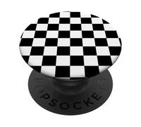 Scacchiera a scacchi bianchi e neri PopSockets PopGrip Adesivo