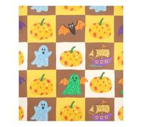 Scacchiera arancione Halloween Magneti decorativi per lavastoviglie riutilizzabili pupazzo di neve magnete frigorifero decorazione vacanza Cubierta magnética frontal del lavavajillas 58,4x66 cm