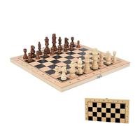 Scacchiera Da Viaggio Con Custodia,Gioco di Scacchi 3 in 1 con Scacchiera Pieghevole in Legno - Attività Strategica Interattiva per Bambini, Adulti, Principianti e Famiglia