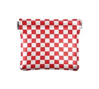 Scacchiera isolata rossa bianca astratta donna portafoglio in pelle unica mini borsa trucco per ragazze signore borsa, Scacchiera Isolato Rosso Bianco Astratto, 1 Size, Accessorio da viaggio