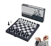 Scacchiera Magnetica da Viaggio 13x13cm, Set Scacchi Portatile con 2 Regine Extra, Mini Gioco da Tavolo Strategico per Bambini e Adulti, Bianco e Nero