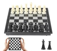 Scacchiera Portatile Magnetica Scacchi Magnetici da Viaggio Bianco e Nero Chess Board Pieghevole con Pezzi Degli Scacchi per Bambini e Adulti (13x13 cm)