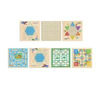 Scacchiera Scacchiera interattiva multifunzione in legno che migliora le capacità logiche e di immaginazione. Giocattolo divertente for feste in famiglia in viaggio. scacchi(7-in-1)