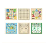 Scacchiera Scacchiera interattiva multifunzione in legno che migliora le capacità logiche e di immaginazione. Giocattolo divertente for feste in famiglia in viaggio. scacchi(6-in-1)