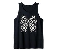 Scacchiera Scacchiera Nero Bianco Modello Ragazza Coquette Bow Canotta