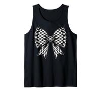 Scacchiera Scacchiera Nero Bianco Modello Ragazza Coquette Bow Canotta