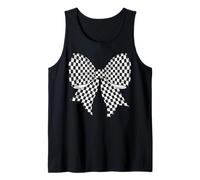 Scacchiera Scacchiera Nero Bianco Modello Ragazza Coquette Bow Canotta