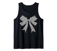 Scacchiera Scacchiera Nero Bianco Modello Ragazza Coquette Bow Canotta