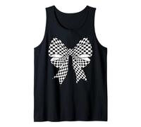 Scacchiera Scacchiera Nero Bianco Modello Ragazza Coquette Bow Canotta