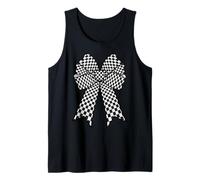 Scacchiera Scacchiera Nero Bianco Modello Ragazza Coquette Bow Canotta