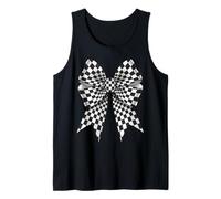 Scacchiera Scacchiera Nero Bianco Modello Ragazza Coquette Bow Canotta