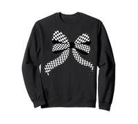 Scacchiera Scacchiera Nero Bianco Modello Ragazza Coquette Bow Felpa
