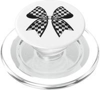 Scacchiera Scacchiera Nero Bianco Modello Ragazza Coquette Bow PopSockets PopGrip per MagSafe
