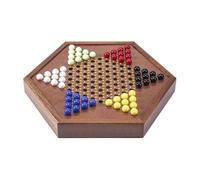Scacchiera Set da gioco da tavolo in legno for la dama cinese con 72 biglie di vetro colorate a forma di petalo da 16 mm, giochi di strategia classici scacchi(Acrylic beads,36cm)