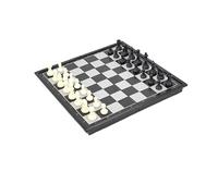 Scacchiera Set da gioco da tavolo magnetico 2 in 1 con scacchi, dama e backgammon, bianco e nero, con tavola pieghevole, giochi da viaggio for bambini e adulti scacchi(33 * 33cm)
