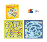 Scacchiera Set di giochi da tavolo 2 in 1 con scacchiera bifacciale che sviluppa il pensiero logico for giochi di società in famiglia, resistente scatola di legno ABS. scacchi(Color B)