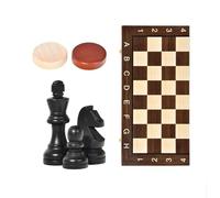 Scacchiera Set di giochi da tavolo in legno pieghevole 3 in 1, scacchi, dama, backgammon, for adulti e bambini, design for viaggi e stoccaggio in famiglia scacchi(Large A)