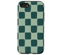 Scacchiera Verde Modello Geometrico Minimalista Oliva Custodia per iPhone SE (2020) / 7/8