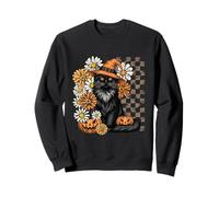 Scacchiera Vintage Gatto Zucca Halloween Felpa
