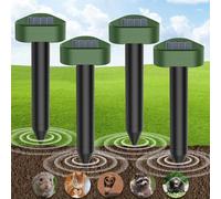 Scaccia Talpe Solare 4 Pezzi, Ultrasuoni per Topi da Esterno, Repellente Impermeabile, Efficace Fino a 360m², Respinge Le Talpe e Serpente,Gopher per Giardini e Prati