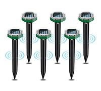 Scaccia Talpe Ultrasuoni Solare 6 Pezzi, con IP65 Impermeabile, Dissuasore in ABS, Verde