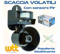 SCACCIA VOLATILI CON SENSORE PIR DI MOVIMENTO - GUFO CORVO MKC LS-2001 - NUOVO