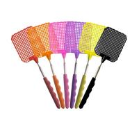 Scacciamosche, 6 pezzi Estensibile Scacciamosche, Scacciamosche Manuale,Portatile Scacciamosche Plastica, per Mosche, Zanzare e Insetti-Rosso/Arancione/Giallo/Rosa/Viola/Nero