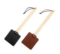 Scacciamosche Da 2 Pezzi, Pelle PU, Manico In Legno, Cattura Insetti Resistente E Durevole For Interni Ed Esterni, Manuale For Scacciamosche for Ragni, Mosche, Api, Zanzare