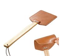 Scacciamosche In Pelle - Scacciamosche Con Manico In Legno, Trappola Portatile Portatile Con Manico Lungo, Strumento Per Uccidere Insetti Resistente E Appendibile | Scacciainsetti Per Esterni, Interni