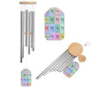 Scacciapensieri colorati pastello con fiocchi a vento commemorativo tono profondo con 6 tubi in alluminio decorazione da giardino per esterni