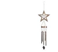 Scacciapensieri Da Esterno Campanelli eolici in metallo for esterni, con luna, sole e stelle, campane uniche for decorazioni esterne impermeabili for la casa(Star)