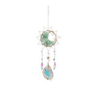 Scacciapensieri Da Esterno Campanello di cristallo a vento, acchiappasole e luna, ciondolo con arcobaleno da sogno, decorazione appendere for la casa il giardino(Green)