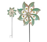Scacciapensieri da giardino, mulino a vento in metallo, girandola a vento da giardino, scacciapensieri cinetici 3D, per terrazze, prati e decorazioni da giardino (bronzo)