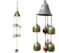 scacciapensieri Elegante carillon a vento in ottone con 6 campane for arredamento interno ed esterno, ornamento da appendere al patio del giardino
