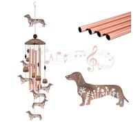 Scacciapensieri per esterni, regalo per cani in metallo Wiener per donne/uomini, Doxie Mom Compleanno Memorial Campanelli a vento all'aperto, divertente decorazione da giardino per gli amanti dei cani