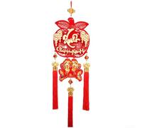 Scacciapensieri vietnamita di Capodanno, 1 pezzo fatto a mano in flanella, ornamento da appendere con testo tradizionale e simboli, per decorazioni lunari festive (E)