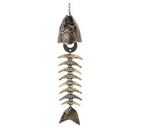 Scacciapensieri vintage a forma di scheletro di pesce, in ghisa, a forma di lisca di pesce, per esterni, 1 pezzo, melodia per cortile, decorazione per la casa, portico, giardino