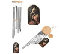 Scacciapensieri vintage femminili con corona che indossa campanelli a vento commemorativi con 6 tubi in alluminio decorazione da giardino per esterni