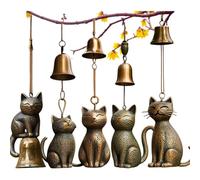 Scacciaspiriti a forma di gatto, decorazione da giardino per esterni, statua di gatto, regalo a tema, campanelli a vento, per amanti dei gatti, donne, ornamenti commemorativi da appendere, campane a