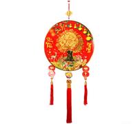 Scacciaspiriti con albero della prosperità vietnamita elettrico con dio della ricchezza, in flanella rossa, decorazione da appendere per casa e ufficio, decorazione festiva, ornamento tradizionale per