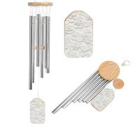 Scacciaspiriti con petali di rosa intagliati con texture morbida, scacciapensieri commemorativi con 6 tubi in alluminio, decorazione da giardino per esterni