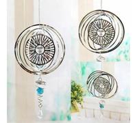 Scacciaspiriti in acciaio inox 3D, elegante decorazione per esterni per il tuo giardino, che si muove e crea suoni delicati con il vento (sole)