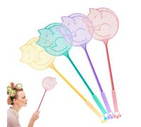 Scacciatoie per mosche manuali - 4pcs Soppatrici per mosche colorate a Manico lungo, sedile per moscheper Luogo di Lavoro del Giardino interno | Controllo dei parassiti in Serre, Bar sul tetto, gestio