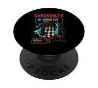 Scacco matto Error 404 Scacchiera Glitch Art Scacchi Giocatore PopSockets PopGrip Adesivo