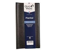 Scadenziario Planner Planital compatibile con Quo Vadis Nero Settimanale 2027 Orizzontale 9x17cm con penna a scatto e segnalibro