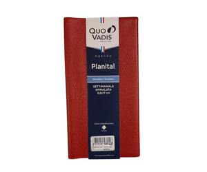 Scadenziario Planner Planital compatibile con Quo Vadis Rossa Settimanale 2027 Orizzontale 9x17cm con penna a scatto e segnalibro