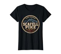 Scafell Pike 978m Lake District Cumbria Inghilterra Caduto Camminando Maglietta con Stampa Grafica Economica, Donna, Nero, S