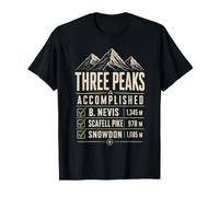 Scafell Pike Mount Snowdon UK Peaks Summit Escursionismo Sfida Maglietta